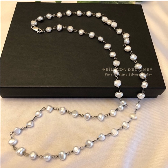 Silpada Pearl ‘Fresh Catch’ Flirty Sterling Necklace 32” - N1368 - Picture 6 of 16